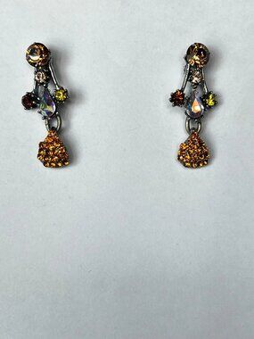 Otazu Amber Multicolor Teardrop Charm Earrings